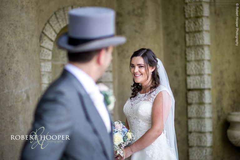Bride and groom on wedding day at Wotton House Dorking Surrey