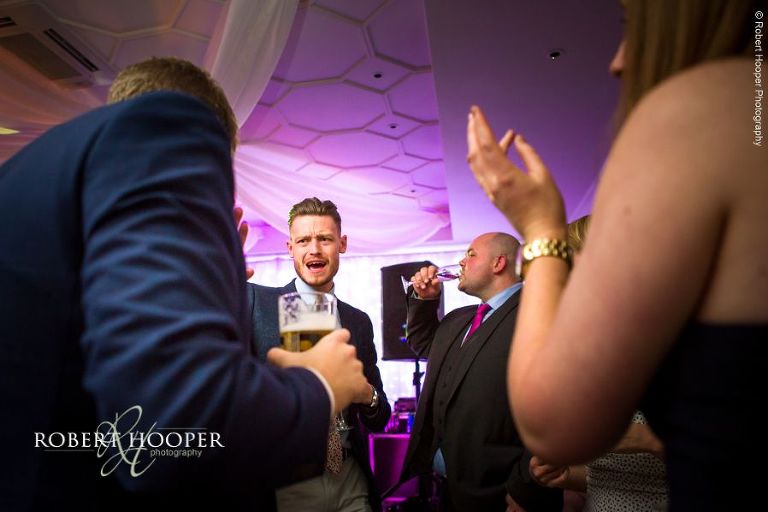 Evening disco on wedding day at Wotton House Dorking Surrey