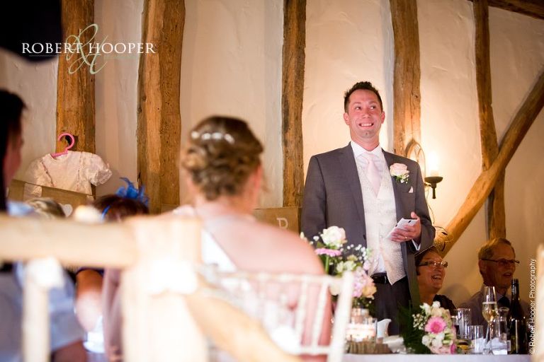 Groom's speech during wedding breakfast at The Crown Inn Pishill Oxfordshire