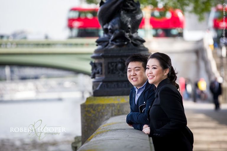 Singaporean couple on pre wedding photo shoot in London UK