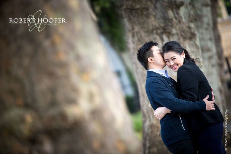 Singaporean couple on pre wedding photo shoot in London UK