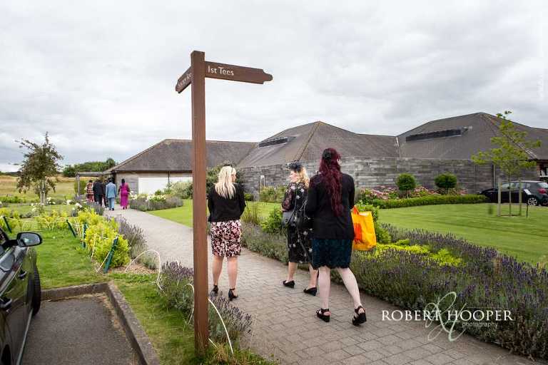 Wedding guests arriving for reception at Farleigh Golf Club Warlingham Surrey