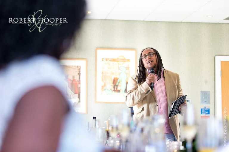 Family friend makes a speech on wedding day at Farleigh Golf Club Warlingham Surrey