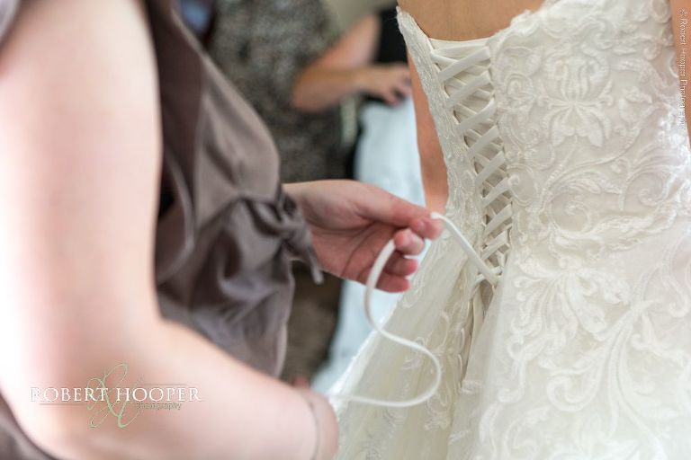 Bridal preps for wedding day at Oaks Farm Surrey