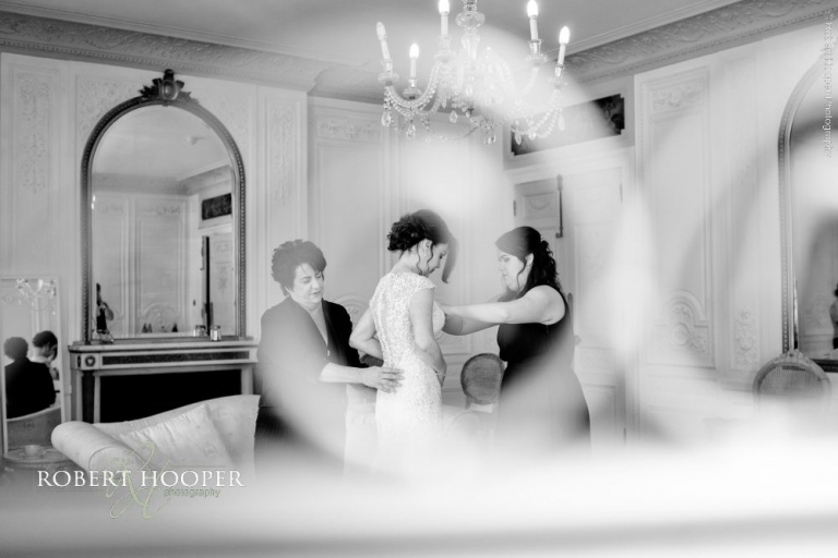 Bridal preps for wedding at Addington Palace