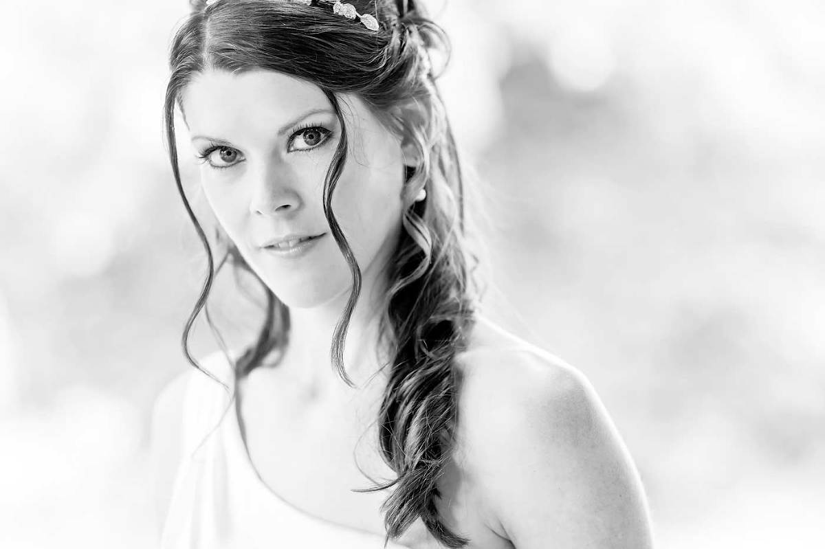 Bridal portrait on wedding day in West Sussex