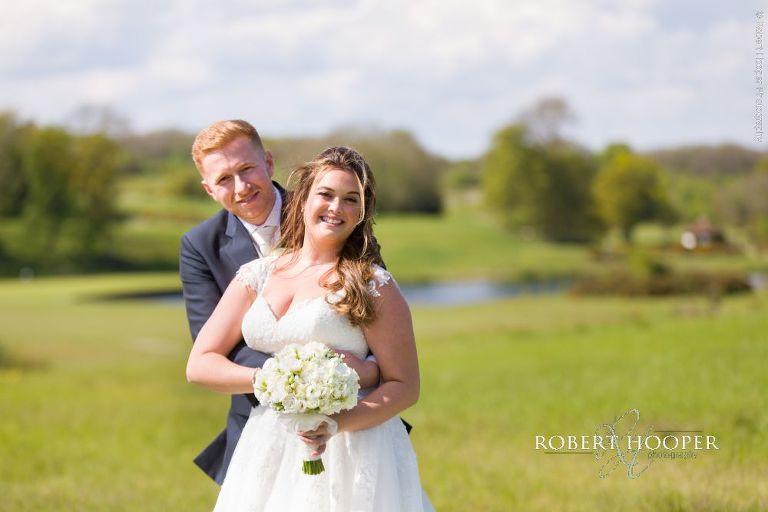 bride and groom London Golf Club wedding