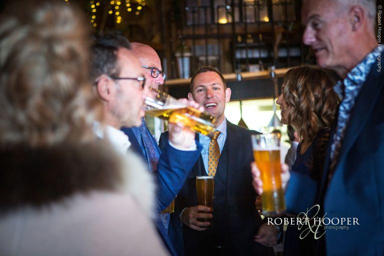 wedding reception at Dancing Man Brewery