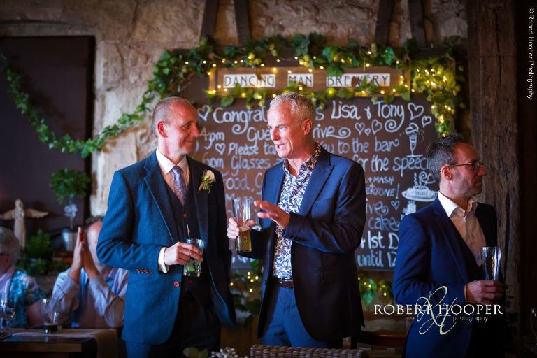 wedding reception at Dancing Man Brewery