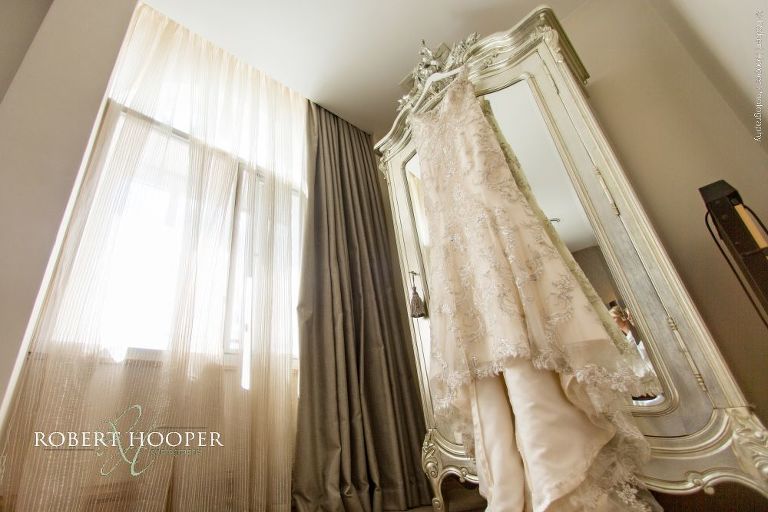 hanging wedding dress