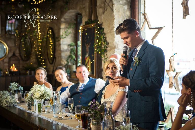 wedding reception at Dancing Man Brewery