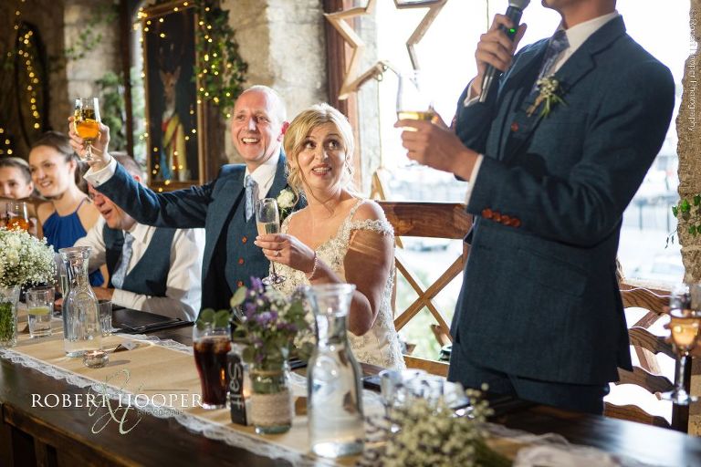 wedding reception at Dancing Man Brewery