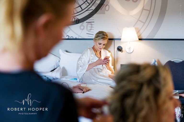 bridesmaid getting ready