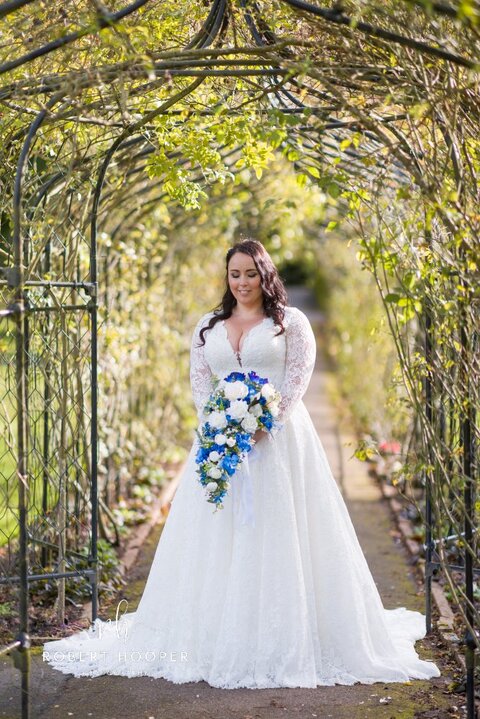 Bride holding wedding bouquet